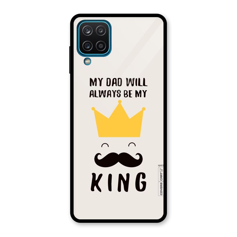 My King Dad Glass Back Case for Galaxy A12