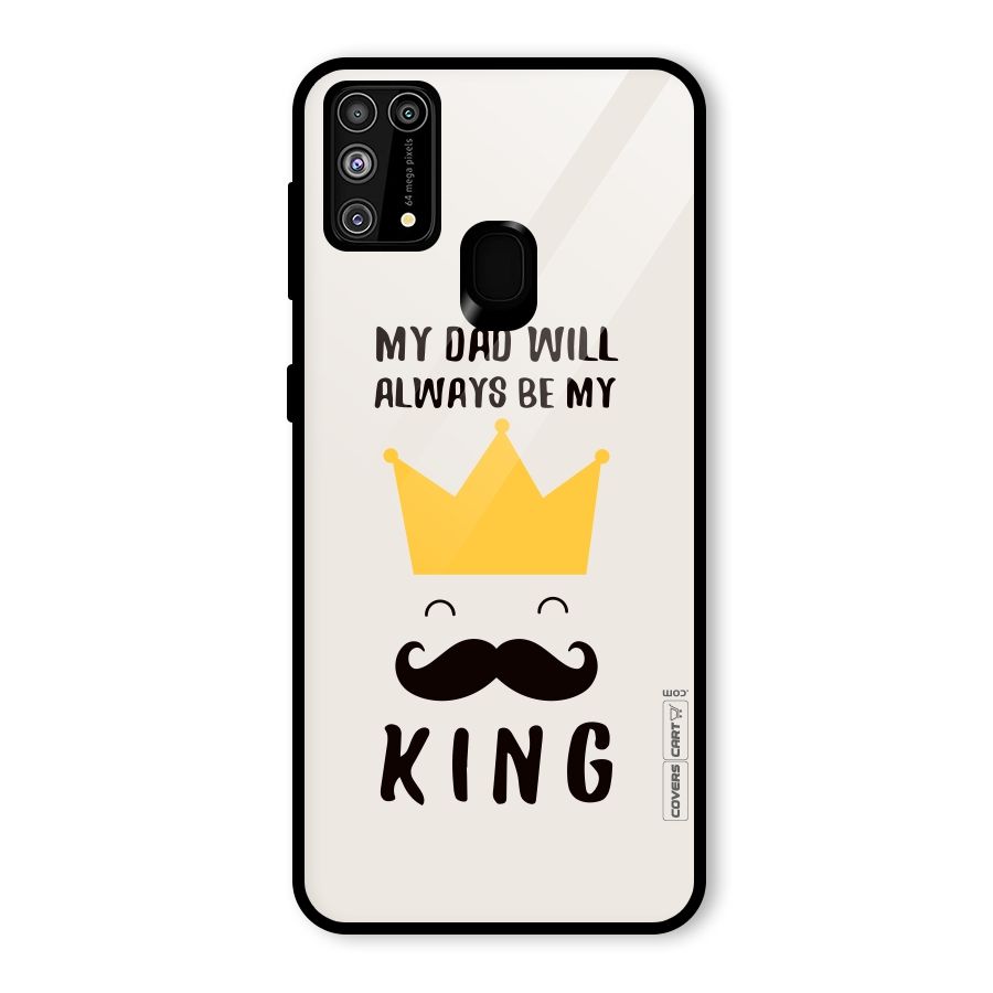 My King Dad Glass Back Case for Galaxy F41
