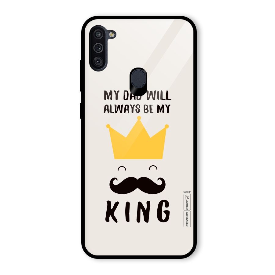 My King Dad Glass Back Case for Galaxy M11