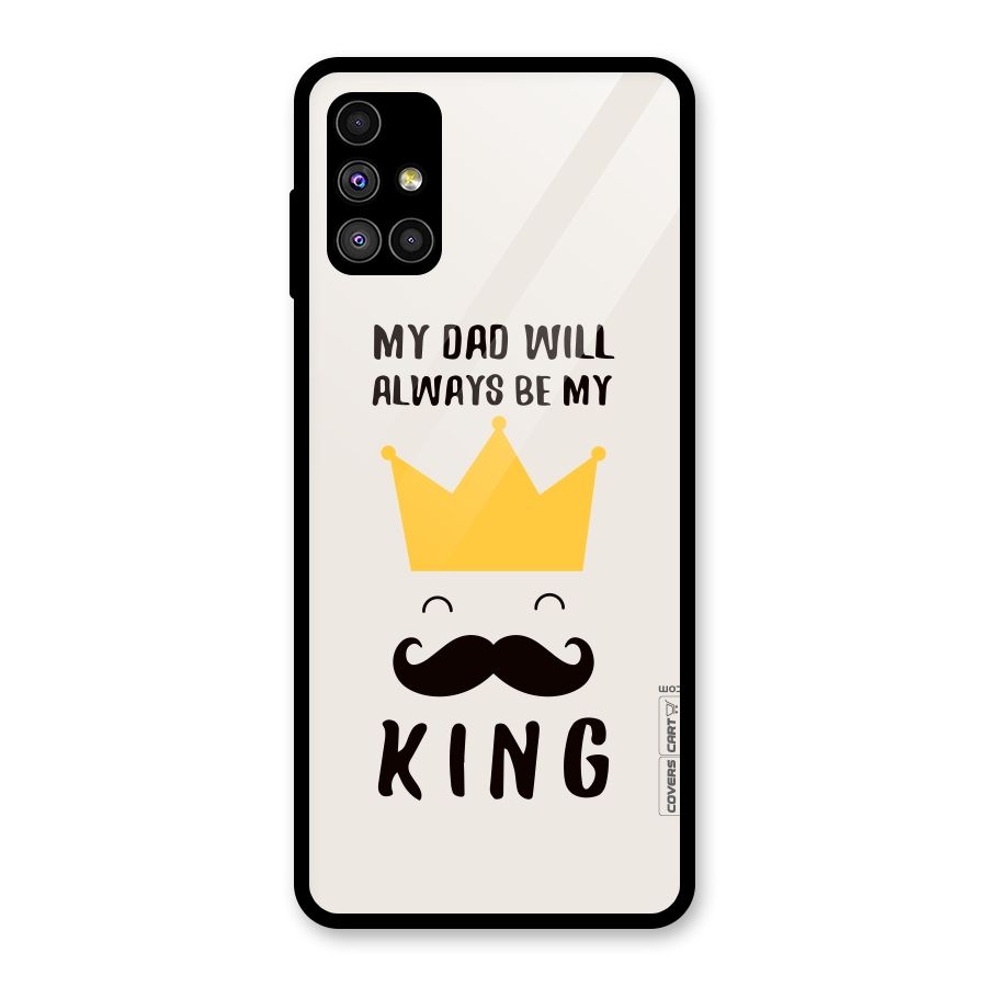My King Dad Glass Back Case for Galaxy M51