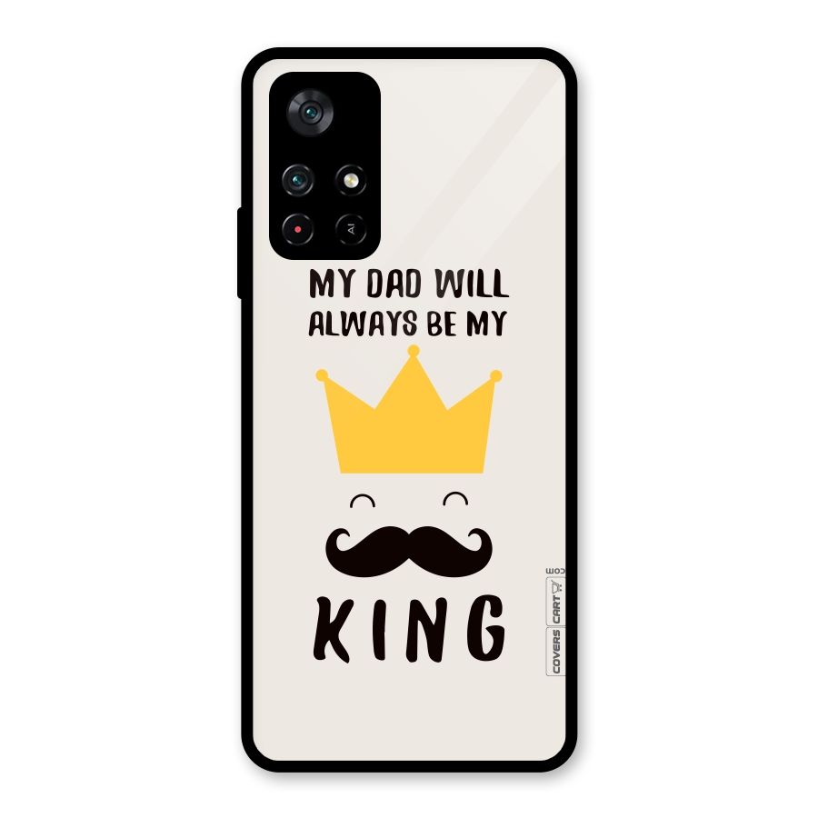 My King Dad Glass Back Case for Poco M4 Pro 5G
