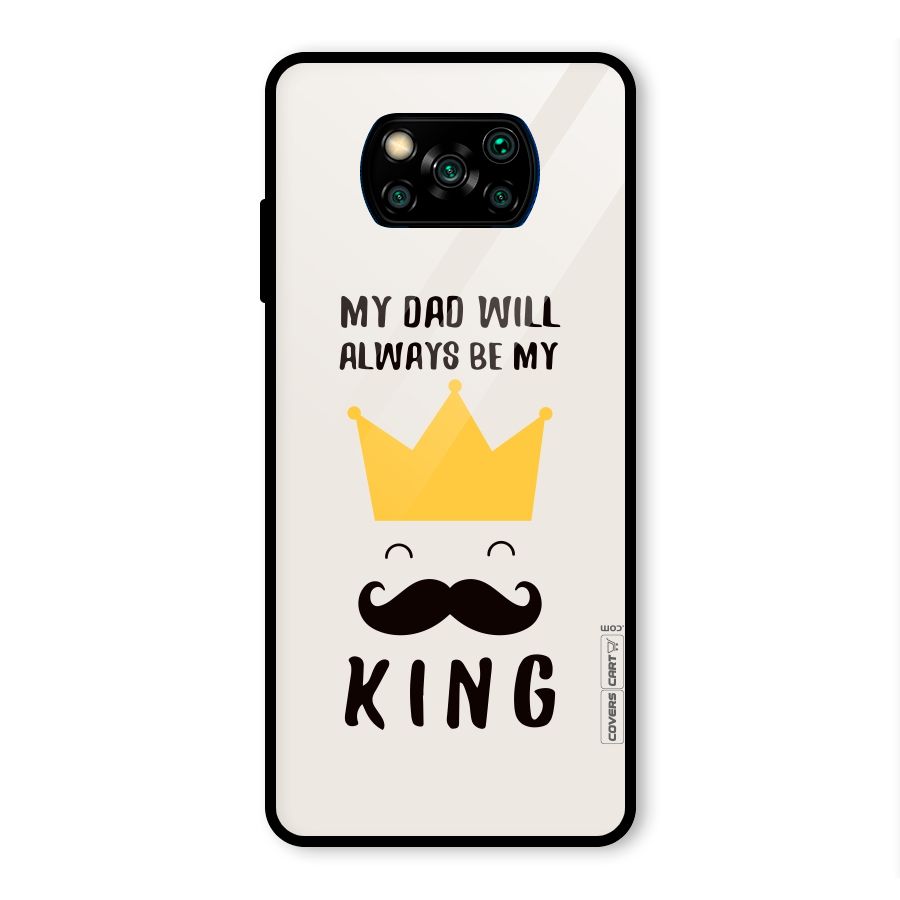 My King Dad Glass Back Case for Poco X3 Pro