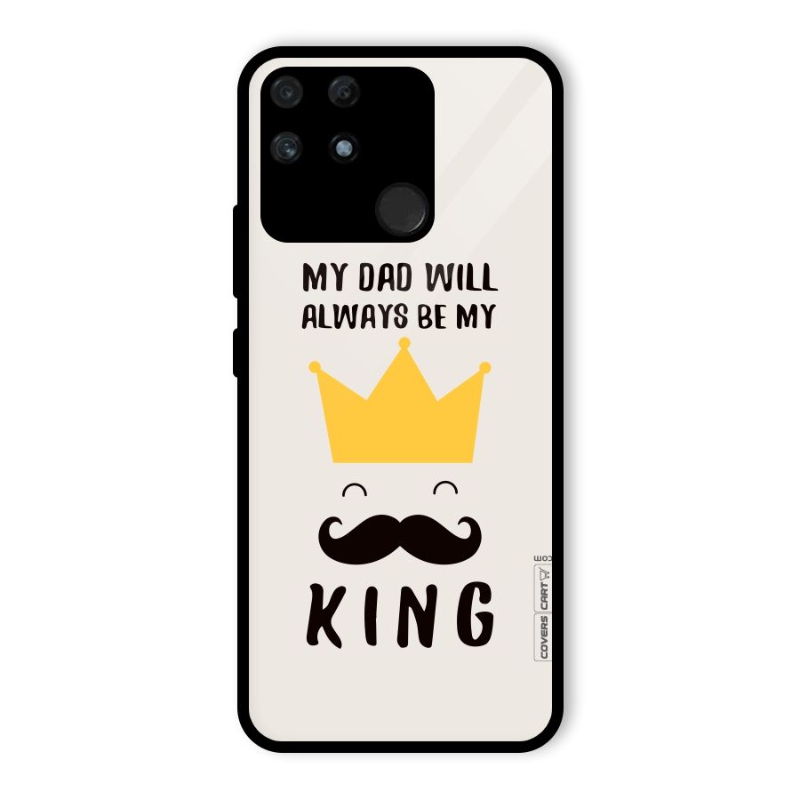 My King Dad Glass Back Case for Realme Narzo 50A