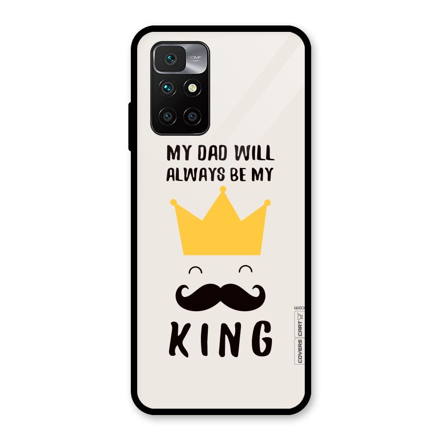 My King Dad Glass Back Case for Redmi 10 Prime