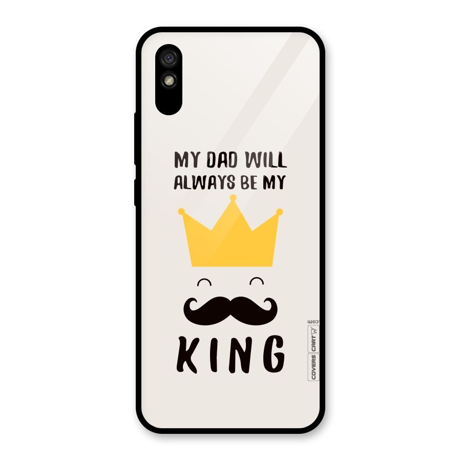 My King Dad Glass Back Case for Redmi 9A
