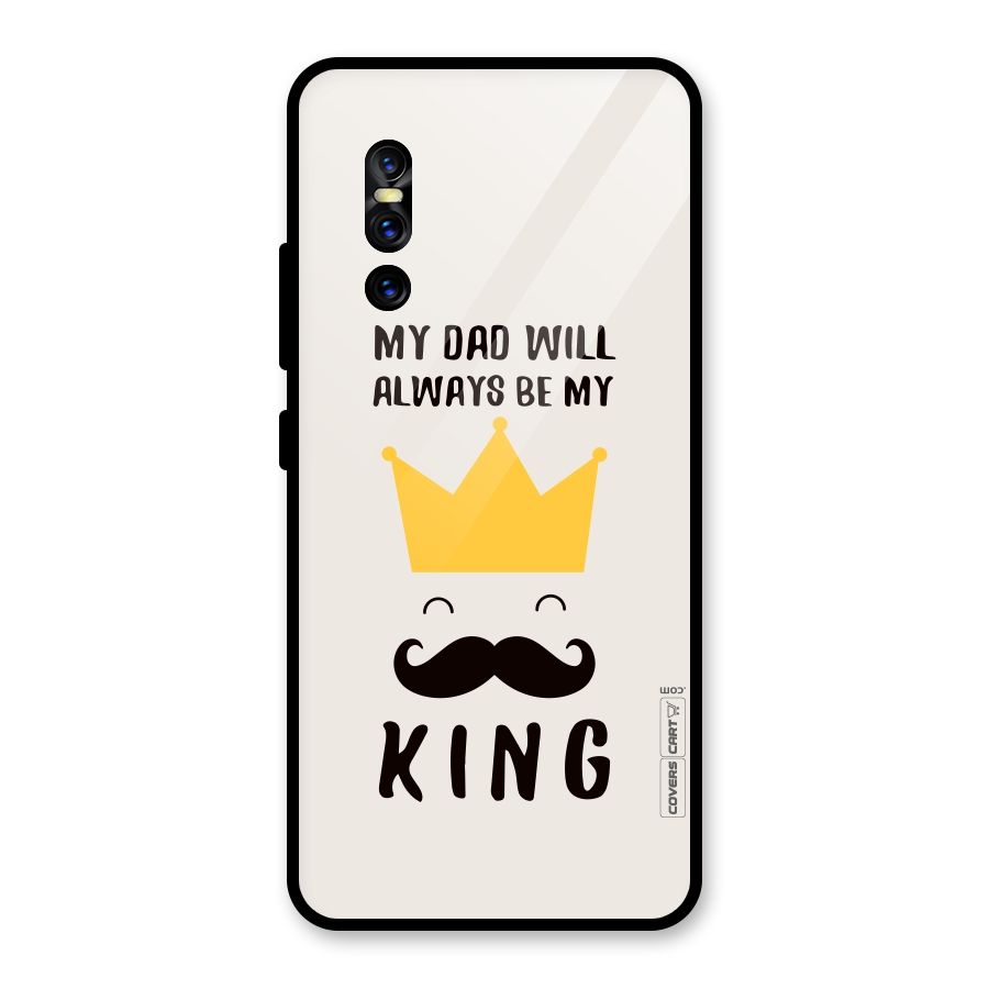 My King Dad Glass Back Case for Vivo V15 Pro