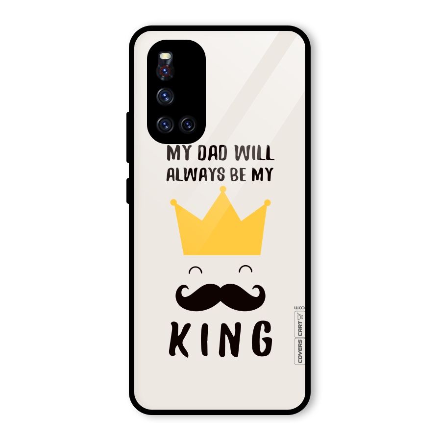 My King Dad Glass Back Case for Vivo V19