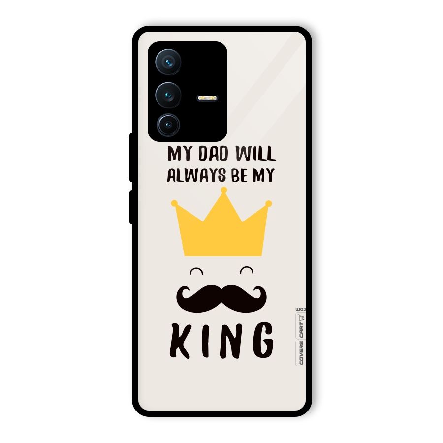 My King Dad Glass Back Case for Vivo V23 Pro