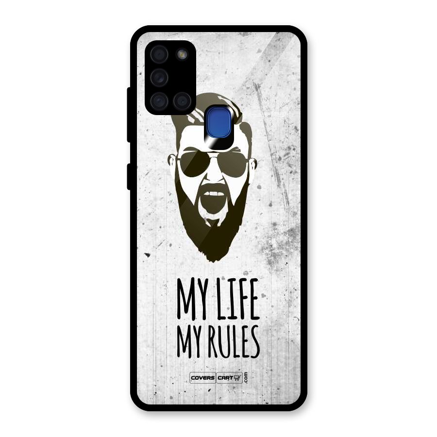 My Life My Rules Glass Back Case for Galaxy A21s