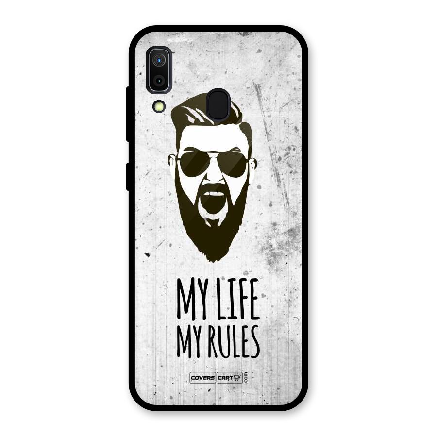 My Life My Rules Glass Back Case for Galaxy A30