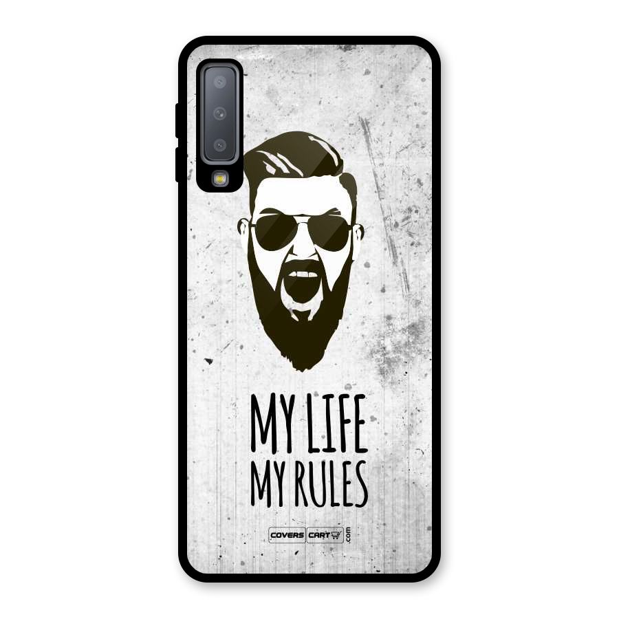 My Life My Rules Glass Back Case for Galaxy A7 (2018)