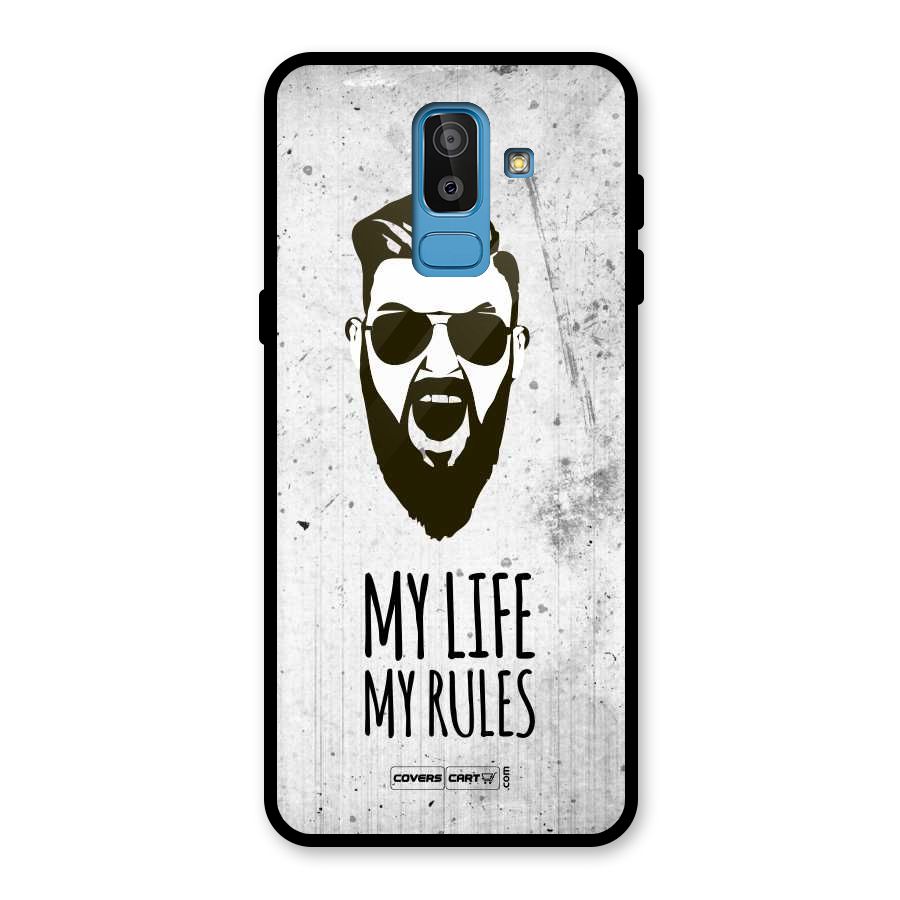 My Life My Rules Glass Back Case for Galaxy J8