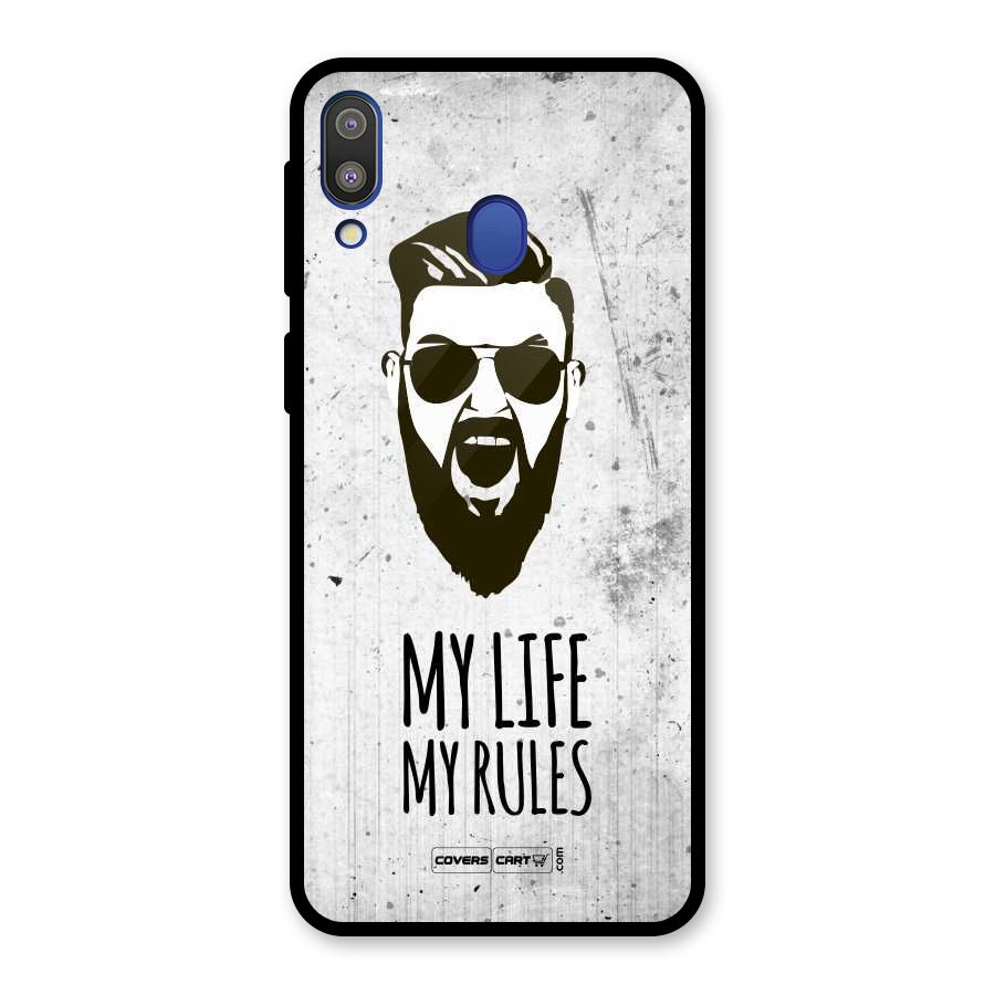 My Life My Rules Glass Back Case for Galaxy M20