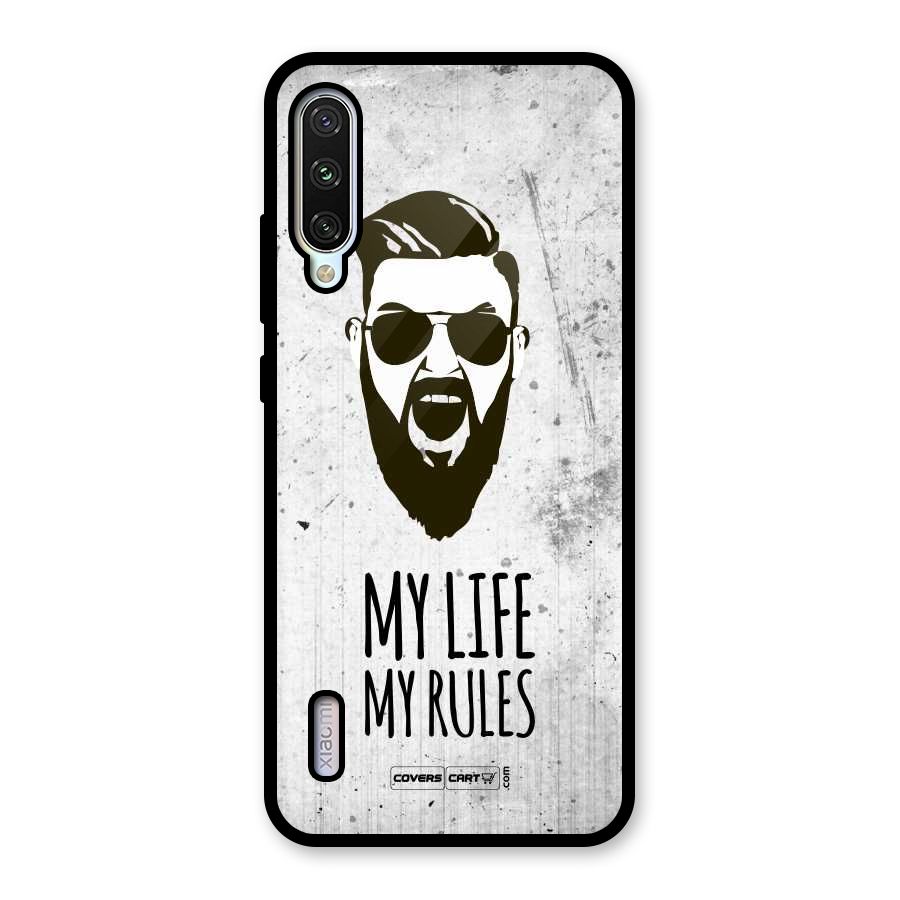 My Life My Rules Glass Back Case for Mi A3