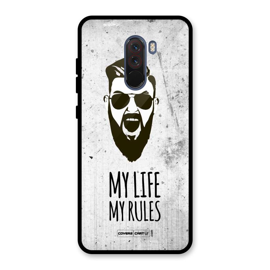 My Life My Rules Glass Back Case for Poco F1
