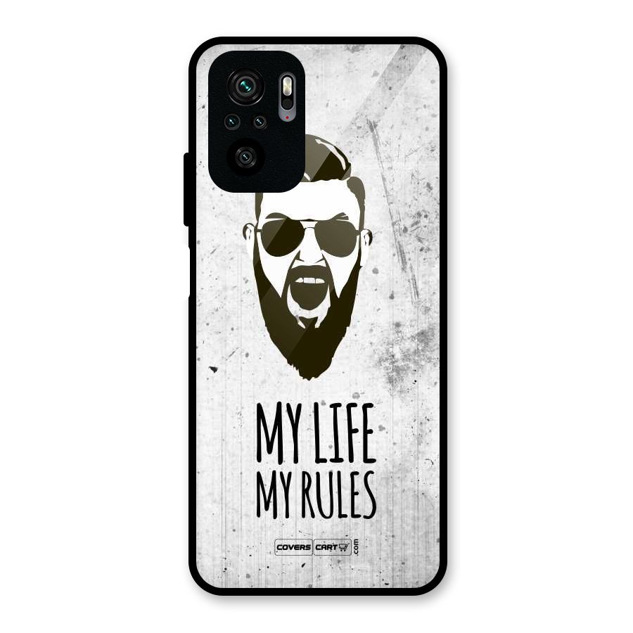 My Life My Rules Glass Back Case for Redmi Note 10S