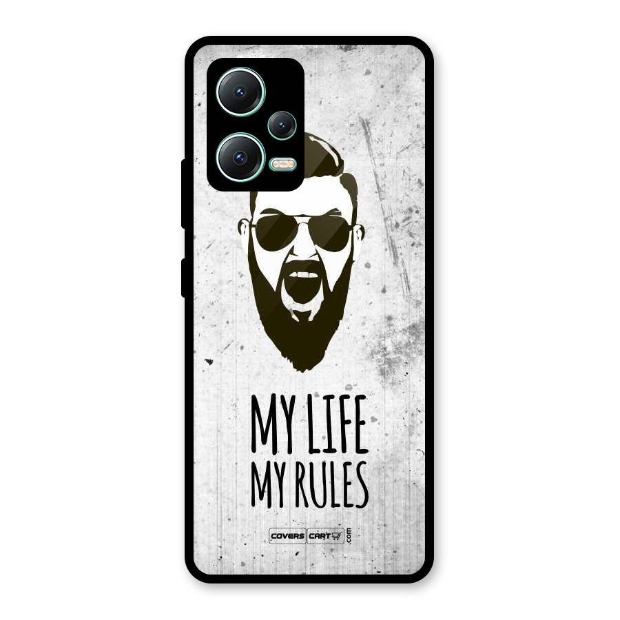 My Life My Rules Glass Back Case for Redmi Note 12 5G
