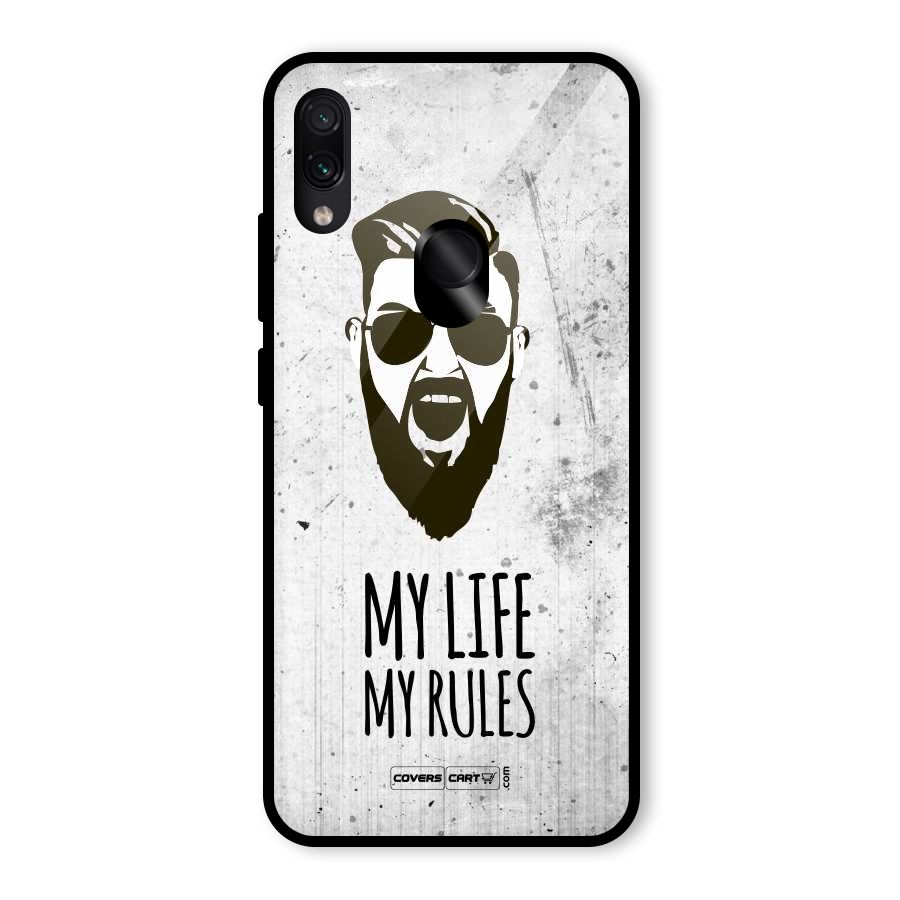 My Life My Rules Glass Back Case for Redmi Note 7