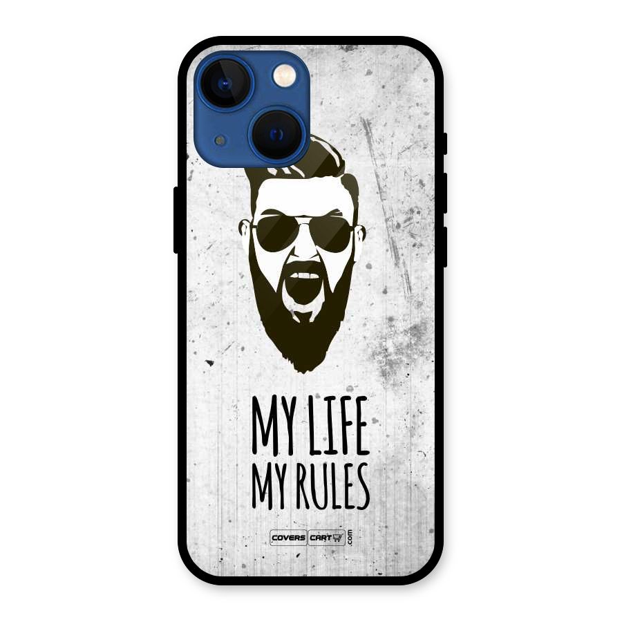 My Life My Rules Glass Back Case for iPhone 13 Mini