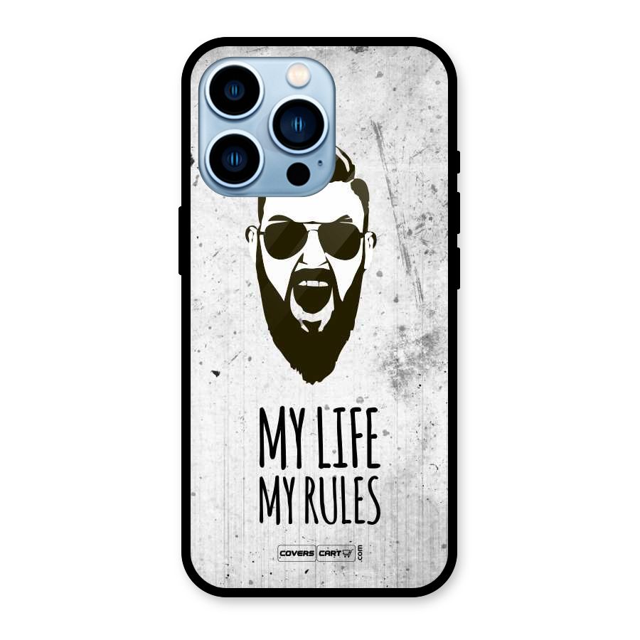 My Life My Rules Glass Back Case for iPhone 13 Pro