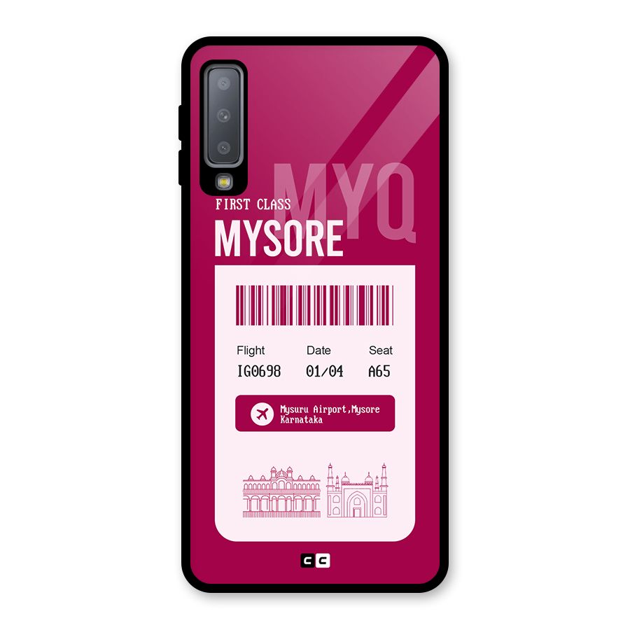 Mysore Boarding Pass Glass Back Case for Galaxy A7 (2018)
