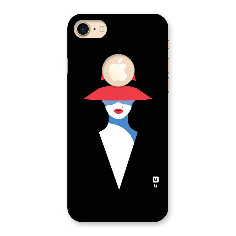 Mysterious Woman Illustration Back Case for iPhone 7 Logo Cut