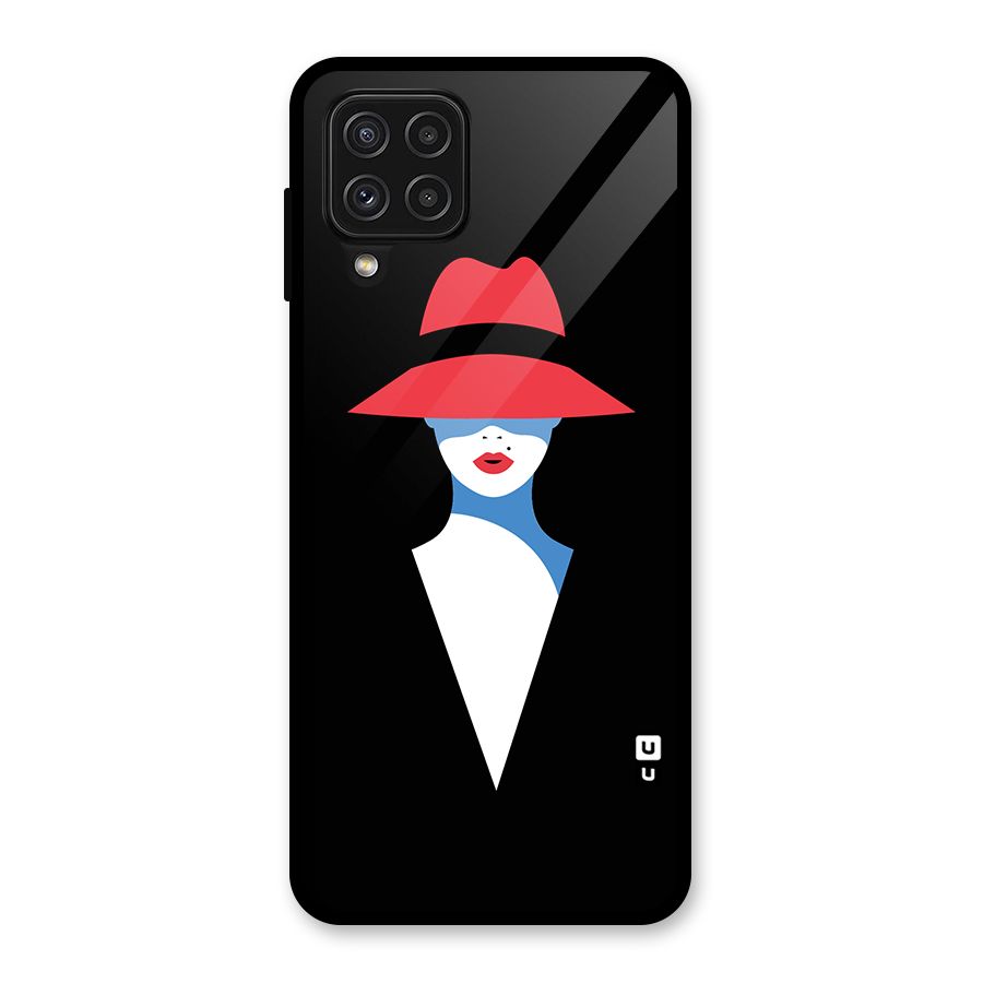 Mysterious Woman Illustration Glass Back Case for Galaxy A22 4G