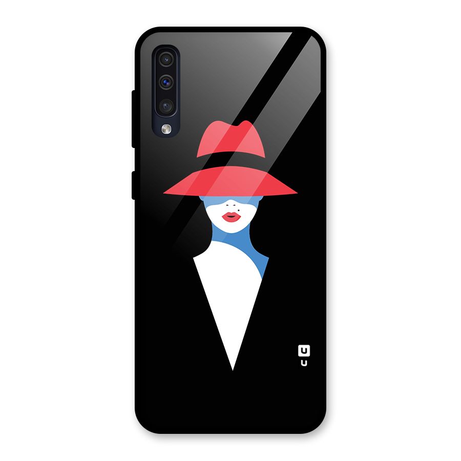 Mysterious Woman Illustration Glass Back Case for Galaxy A50s