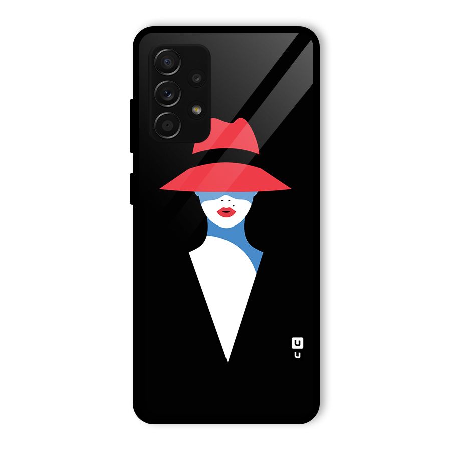 Mysterious Woman Illustration Glass Back Case for Galaxy A53 5G