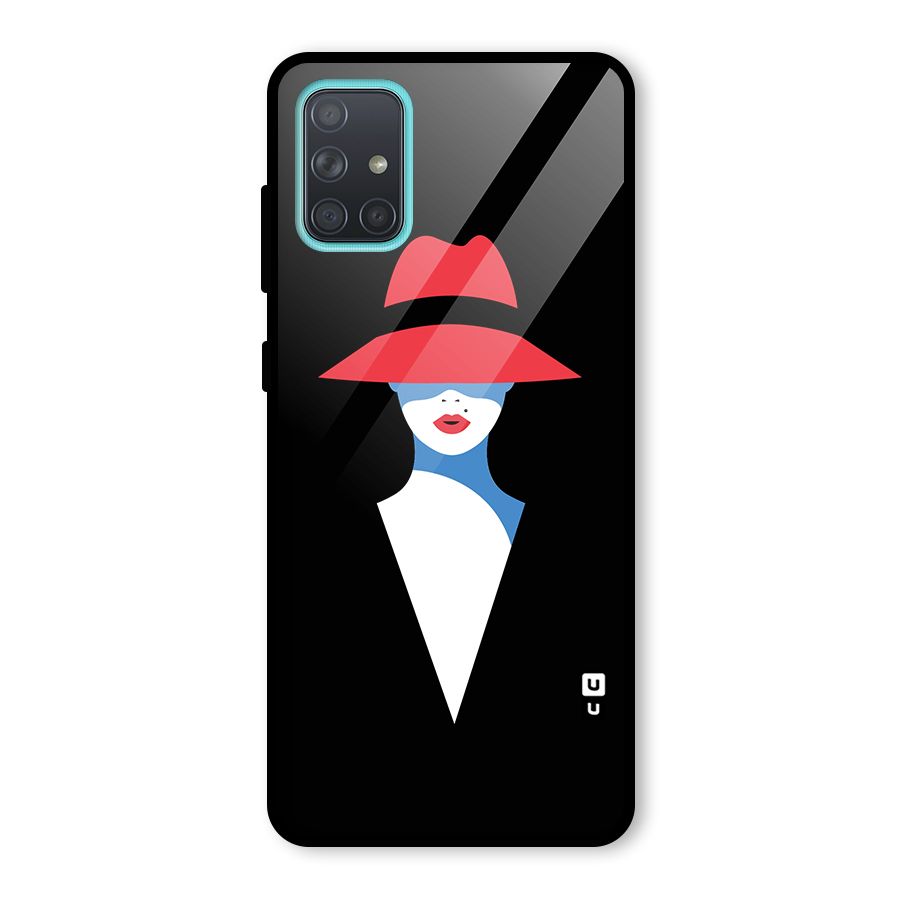 Mysterious Woman Illustration Glass Back Case for Galaxy A71