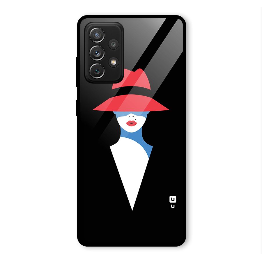 Mysterious Woman Illustration Glass Back Case for Galaxy A72