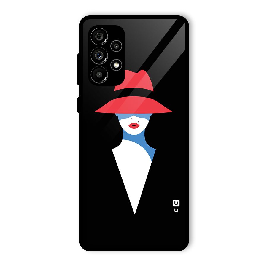 Mysterious Woman Illustration Glass Back Case for Galaxy A73 5G