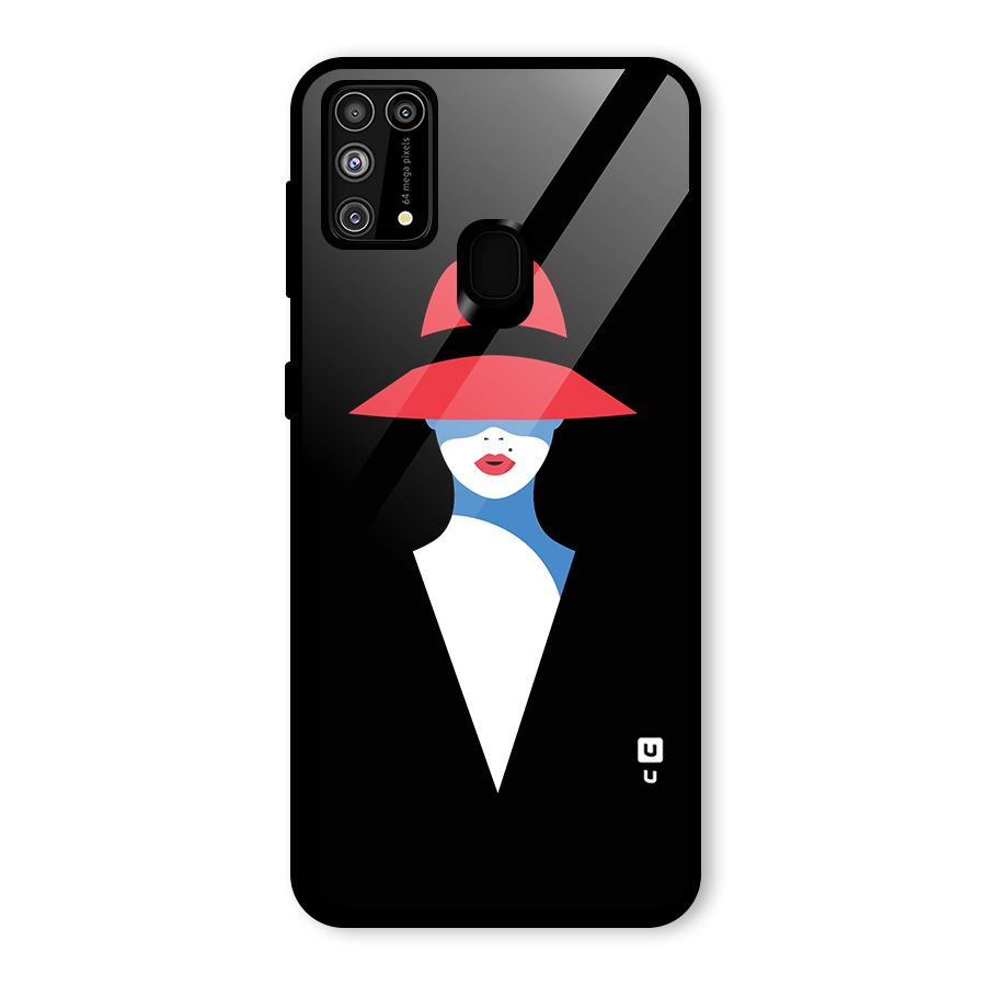 Mysterious Woman Illustration Glass Back Case for Galaxy F41