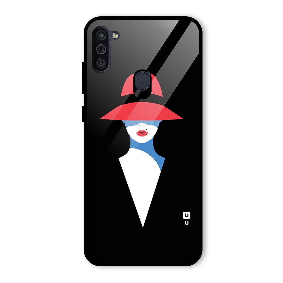 Mysterious Woman Illustration Glass Back Case for Galaxy M11