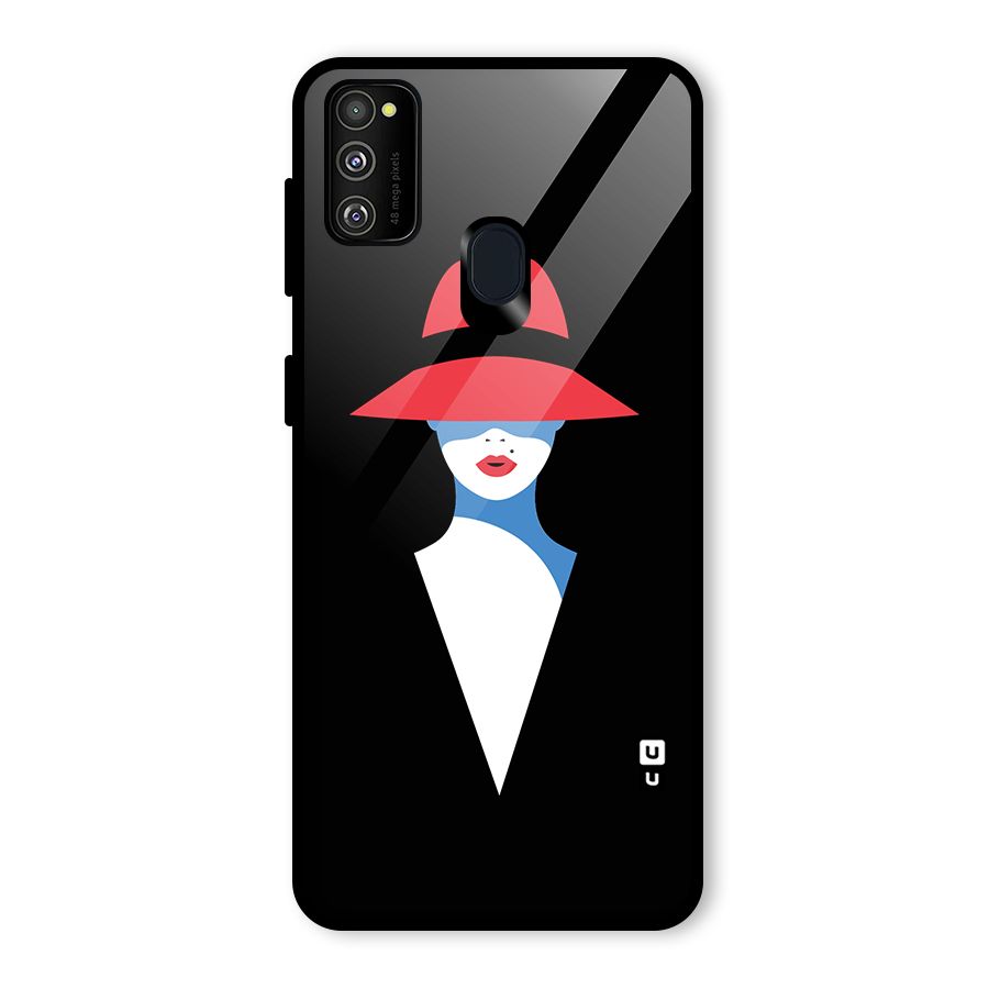 Mysterious Woman Illustration Glass Back Case for Galaxy M30s