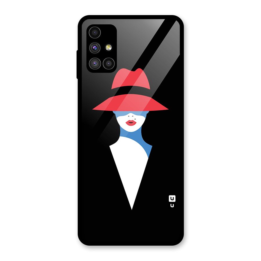 Mysterious Woman Illustration Glass Back Case for Galaxy M51