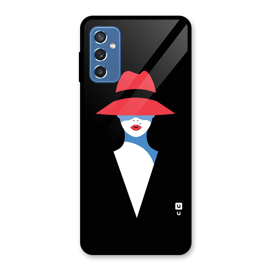 Mysterious Woman Illustration Glass Back Case for Galaxy M52 5G