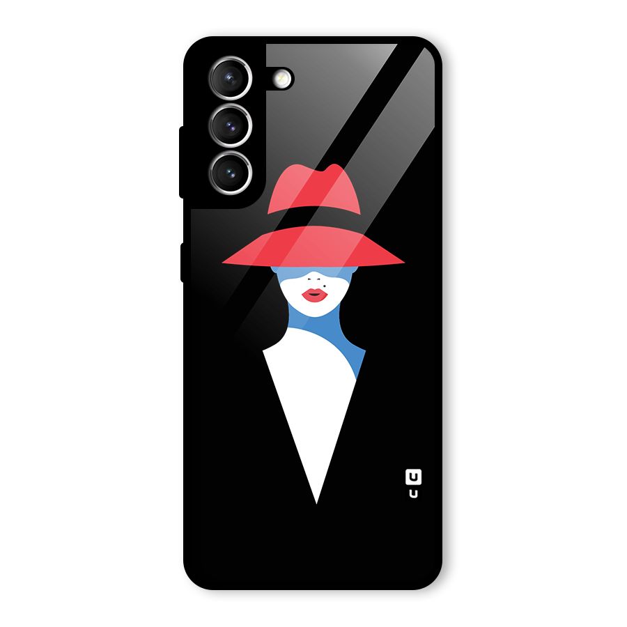 Mysterious Woman Illustration Glass Back Case for Galaxy S21 5G