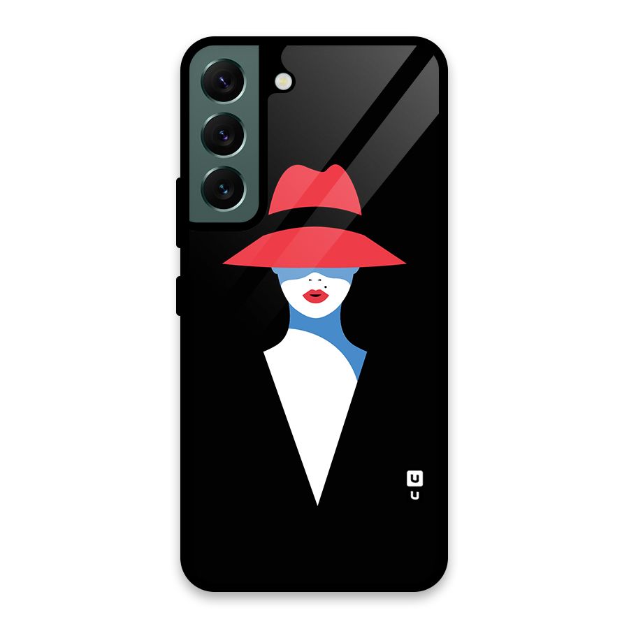 Mysterious Woman Illustration Glass Back Case for Galaxy S22 5G