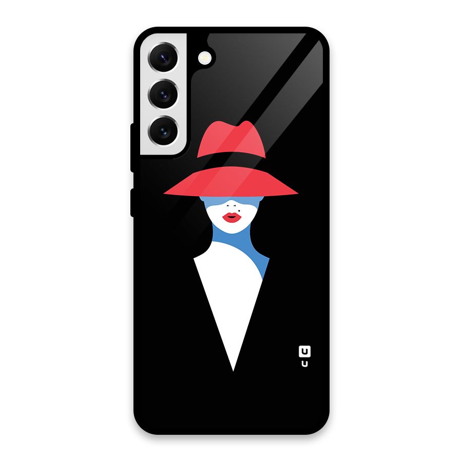 Mysterious Woman Illustration Glass Back Case for Galaxy S22 Plus 5G
