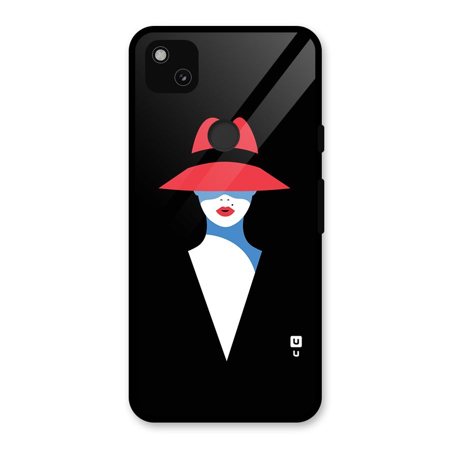 Mysterious Woman Illustration Glass Back Case for Google Pixel 4a