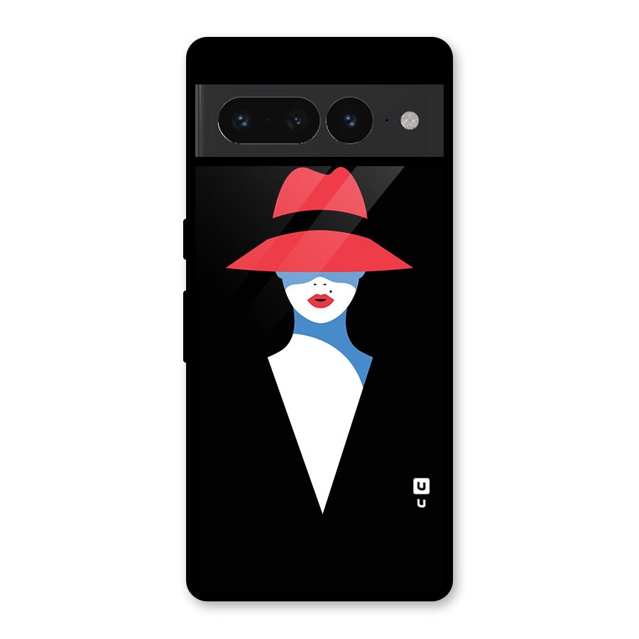 Mysterious Woman Illustration Glass Back Case for Google Pixel 7 Pro