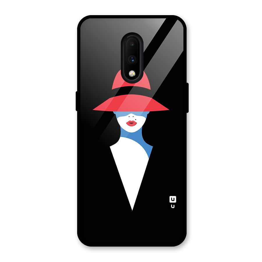 Mysterious Woman Illustration Glass Back Case for OnePlus 7