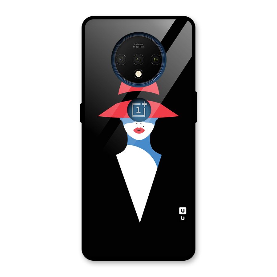 Mysterious Woman Illustration Glass Back Case for OnePlus 7T