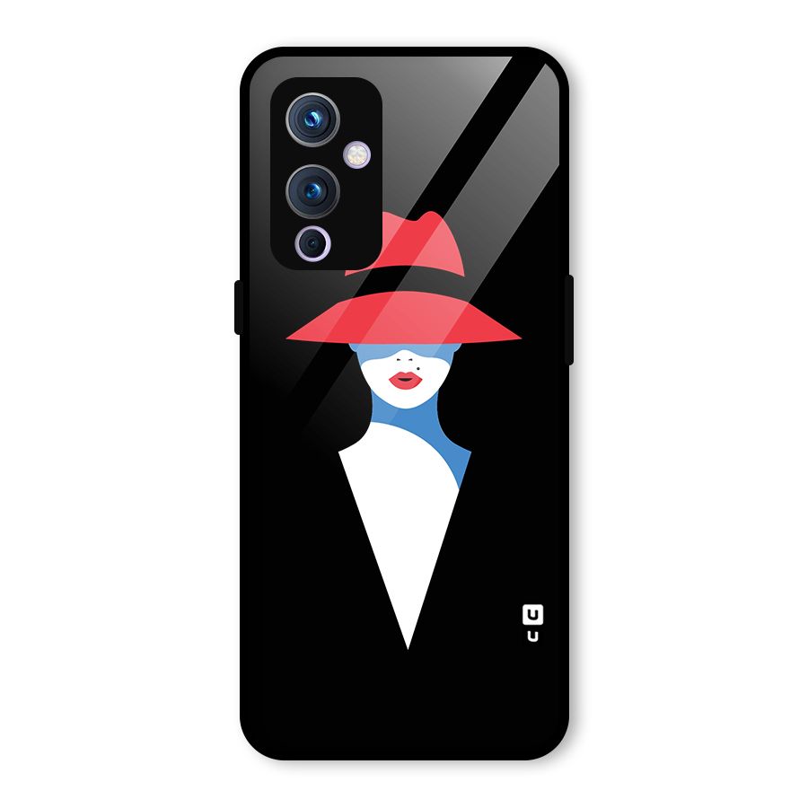 Mysterious Woman Illustration Glass Back Case for OnePlus 9