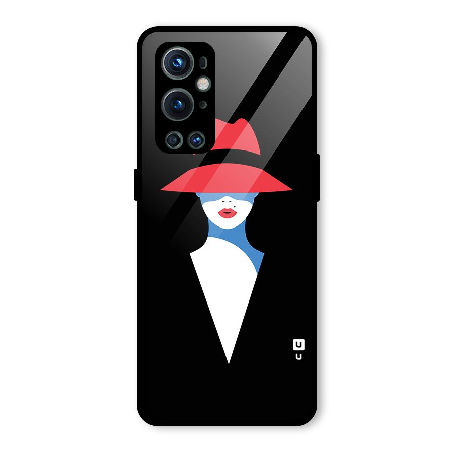 Mysterious Woman Illustration Glass Back Case for OnePlus 9 Pro