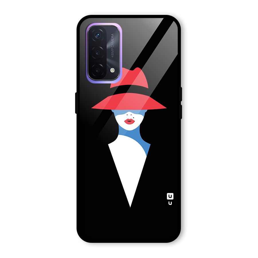 Mysterious Woman Illustration Glass Back Case for Oppo A74 5G