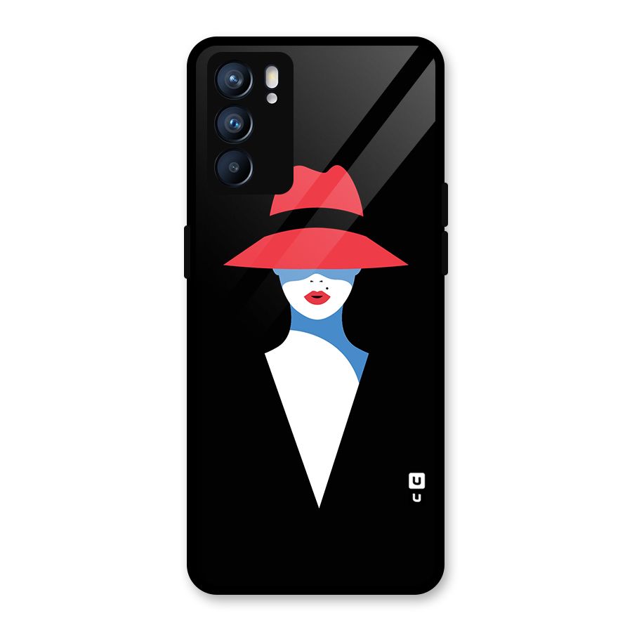 Mysterious Woman Illustration Glass Back Case for Oppo Reno6 5G