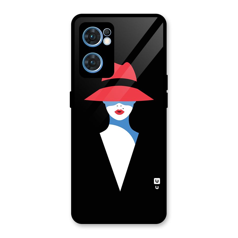 Mysterious Woman Illustration Glass Back Case for Oppo Reno7 5G