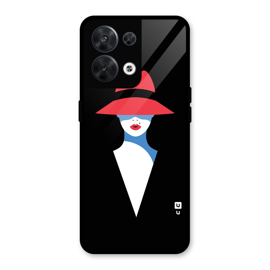 Mysterious Woman Illustration Glass Back Case for Oppo Reno8 5G